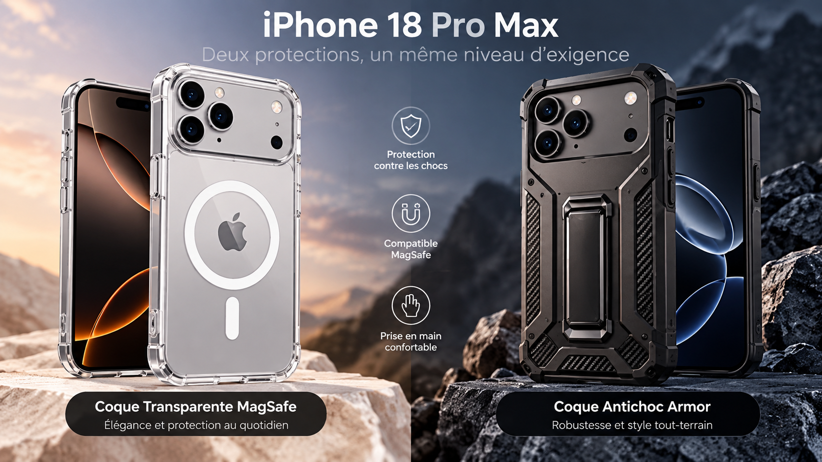 Coque iPhone 18 Pro vs iPhone 18 Pro Max : deux formats, deux coques